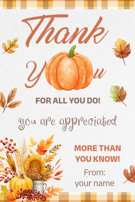 Fall Thank You Tags, Fall Appreciation Tags Banner 4' × 6' template