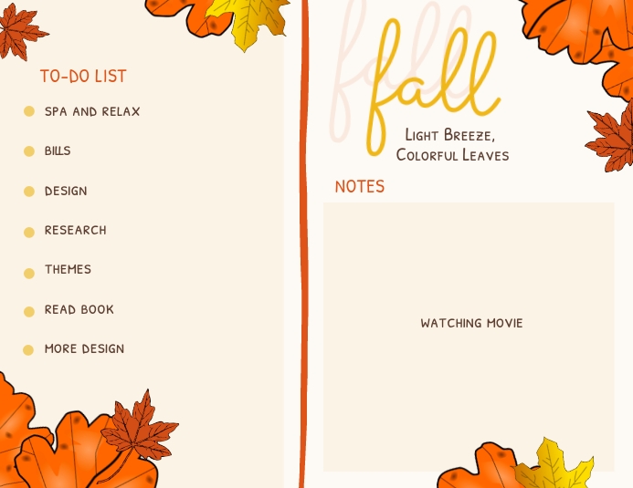 Fall To-Do List Iflaya (Incwadi ye-US) template