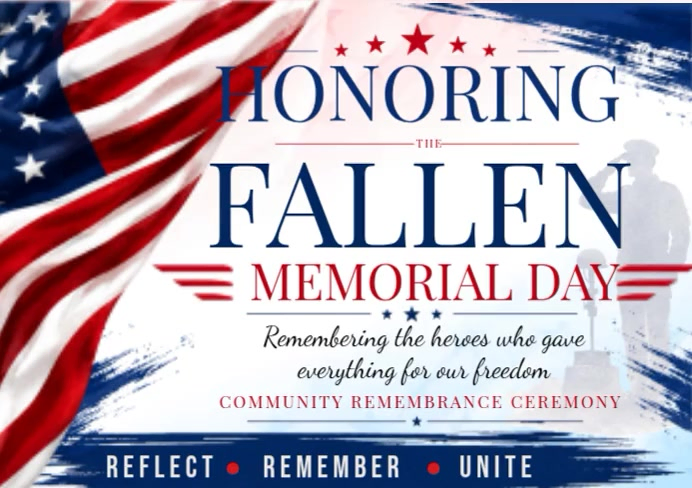 White Memorial Day A4 Template | PosterMyWall