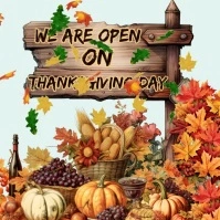 Falling Leaves Thanksgiving Announcement Instagram Post template