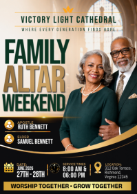 Family Altar Weekend Church Event A4 template
