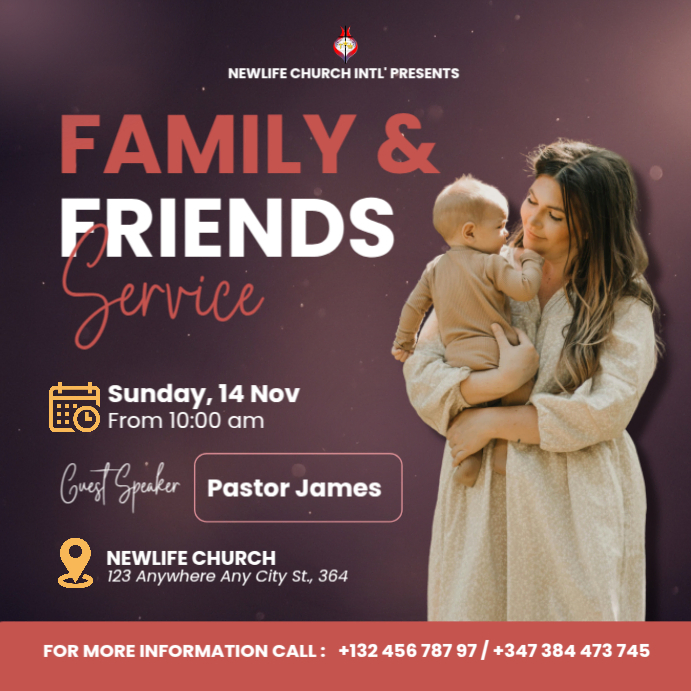 Modèle Family and Friends Church Service Poster Template – Faith and ...