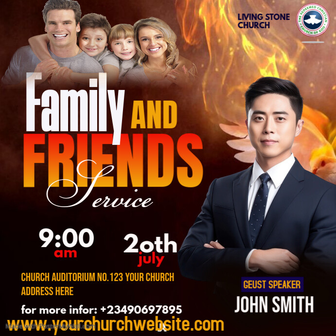 FAMILY AND FRIENDS SERVICE Template | PosterMyWall