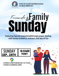 FAMILY AND FRIENDS SUNDAY Flyer (US Letter) template