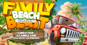 Family beach Blast Portada de evento de Facebook template