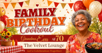 Red Family Birthday Cookout Image partagée Facebook Template