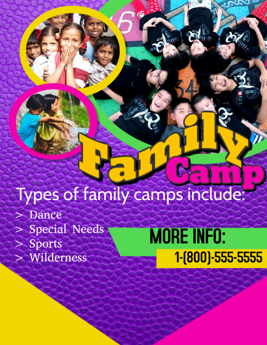 Family Camp Flyer (US Letter) template