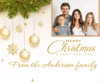 Family Christmas and new year greeting card Medium Rectangle template