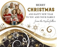 Family Christmas and new year greeting card Medium Rectangle template
