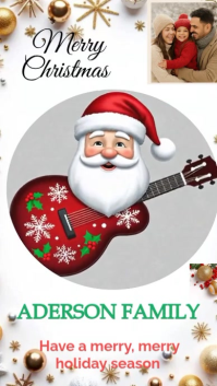 Family Christmas greetings card Digital Display (9:16) template