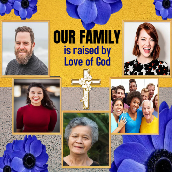 family collage, photo collage, frames, Instagram Post template