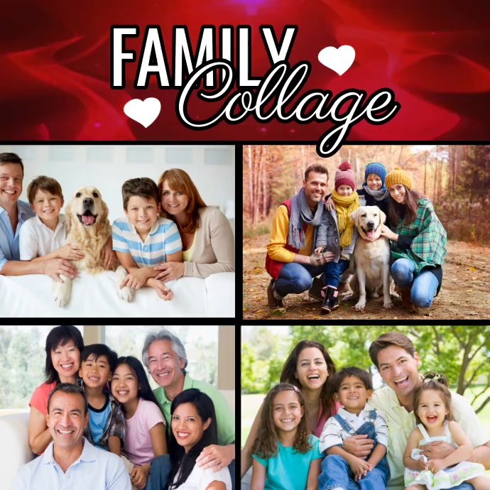 Family Collage design template Instagram 帖子