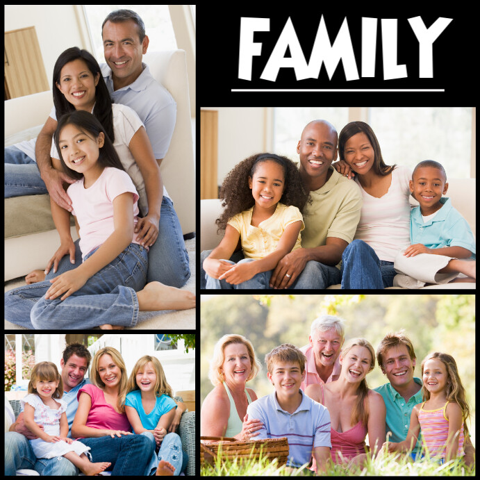 Family collage Square (1:1) template