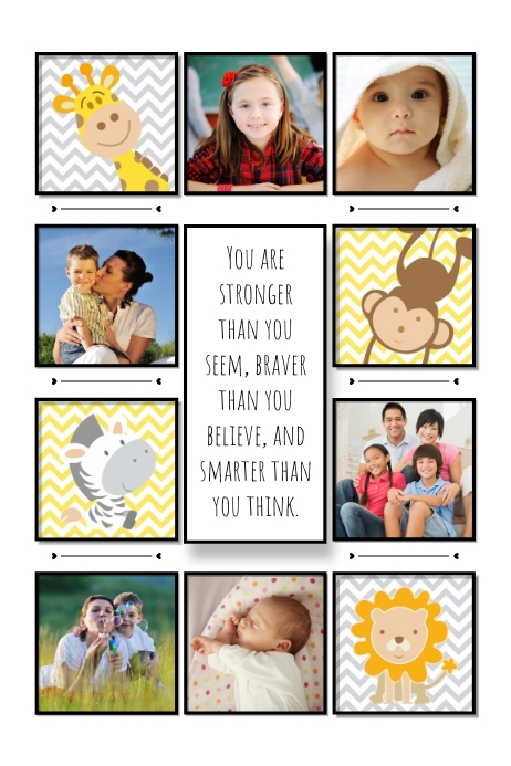 Family Collage Pictures Motto Poster template