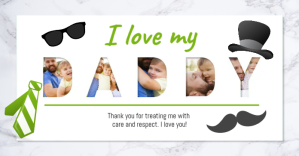 Family Collage Postcard Template Изображение, которым поделились на Facebook