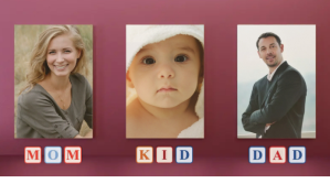 Family Collage Template Ekran reklamowy (16:9)