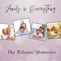Family Memory Collage – Editable Photo Wall Art Template Square (1:1)