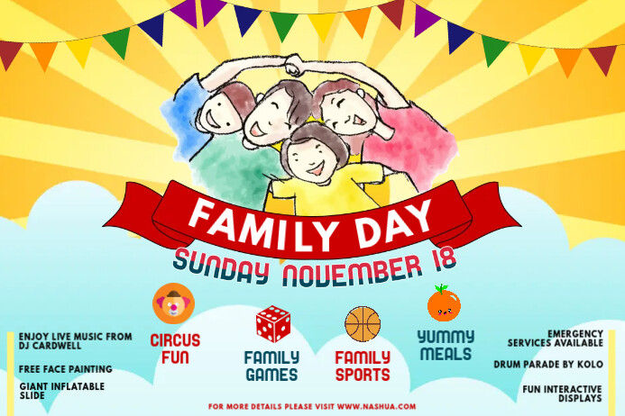 Family Community Day Event And Fair Poster Template模板 Postermywall