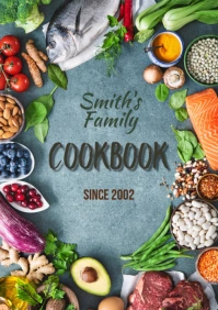 Family Cookbook Cover Template Design Printab A4