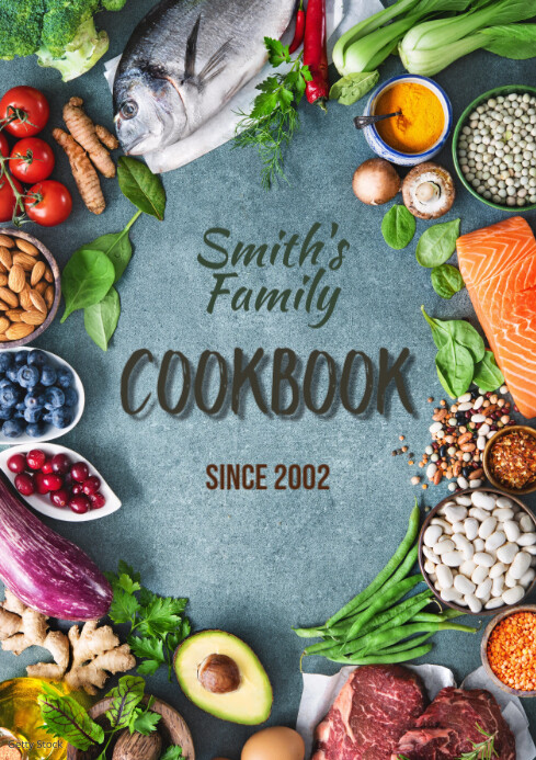 Printable Collbook Family Cookbook Cover Template Design Printab | PosterMyWall