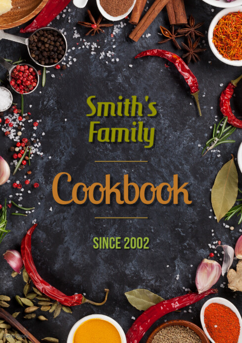 Family Cookbook Cover Template Design Printab | PosterMyWall