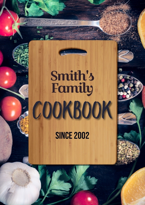 Cooking Cover Design Family Cookbook Cover Template Design Printab | PosterMyWall