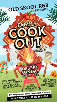 Family Cookout BBQ Party Story Template Instagram-verhaal
