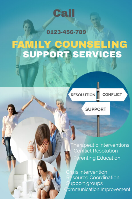 Active Support Example Poster Family counseling support services poster Template | PosterMyWall