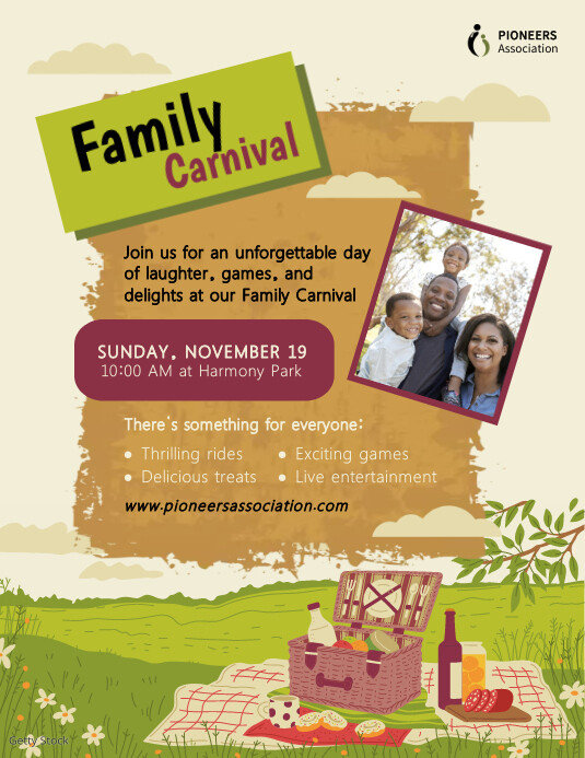 Family Day Carnival Рекламная листовка (US Letter) template
