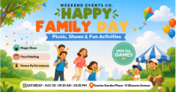 蓝色 Family Day Event Isithombe Esabiwe ku-Facebook Template