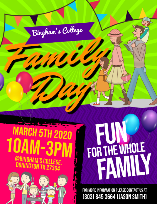 Family Day Flyer Volante (Carta US) template