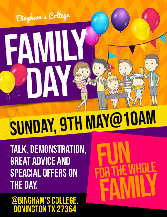 Family Day Flyer Template PosterMyWall