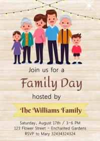 Family day invitation A6 template