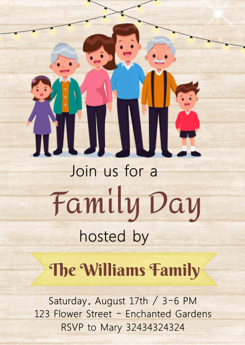 Invite Family Family day invitation Template | PosterMyWall