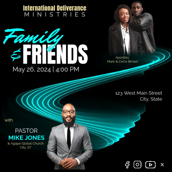 family friends day service Instagram Plasing template