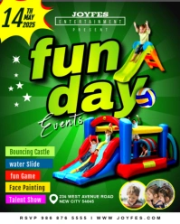 Family fun day amusement park kids play zone advertisement social media ad promotion poster template Instagram Portrait