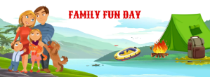 White Family Fun Day Facebook Cover Photo Template
