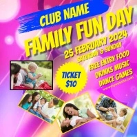 family fun day โพสต์บน Instagram template
