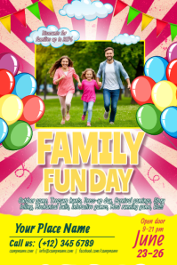 Family Fun Day Event Banner 4' × 6' template