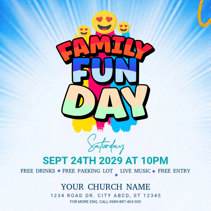Family Fun Day Event Template | PosterMyWall