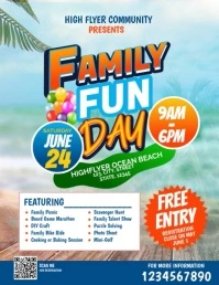 family fun day flyer design for family fun da Folheto (US Letter) template
