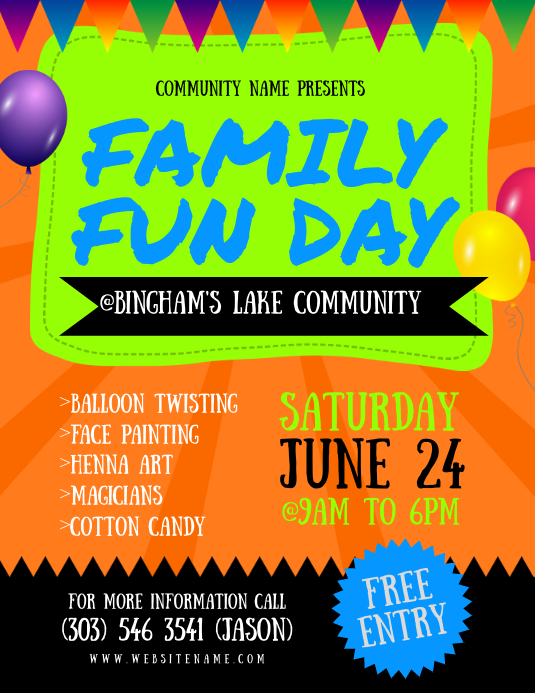 Fun Day Flyer Template Free - Printable Word Searches