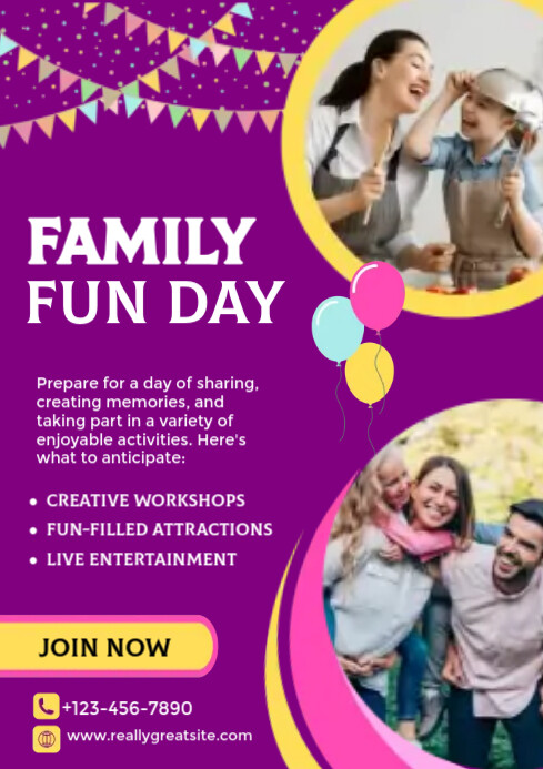 Parents Fun Poster Family Fun Day Flyer Template | PosterMyWall