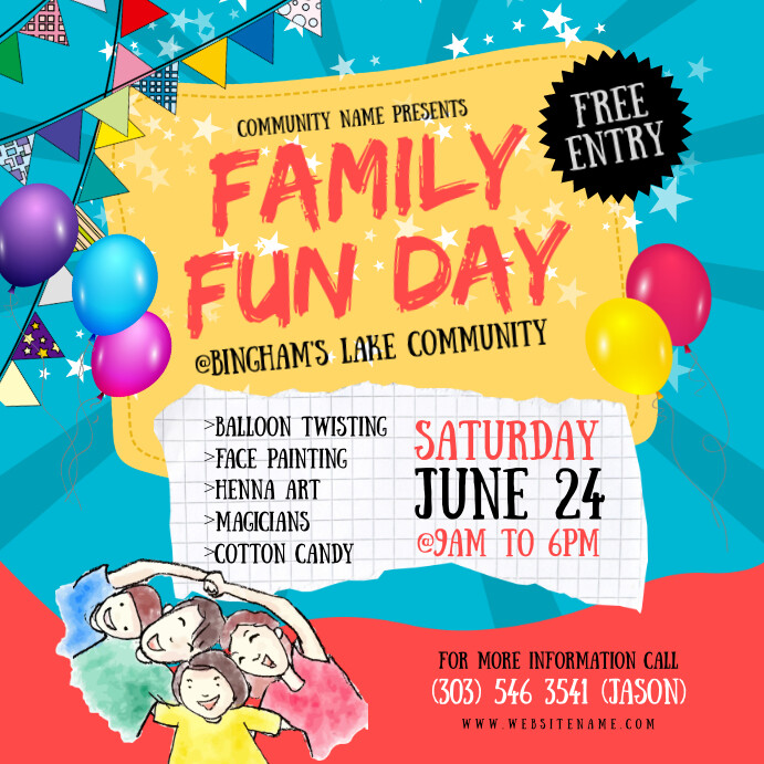 Family Fun Day Instagram Post Template | PosterMyWall