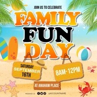 FAMILY FUN DAY POSTER โพสต์บน Instagram template