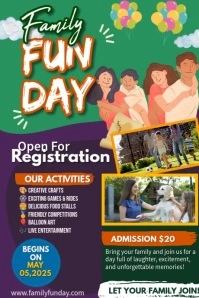 Family Fun Day – A Day Full of Laughter, Games, and Memories! Poster template