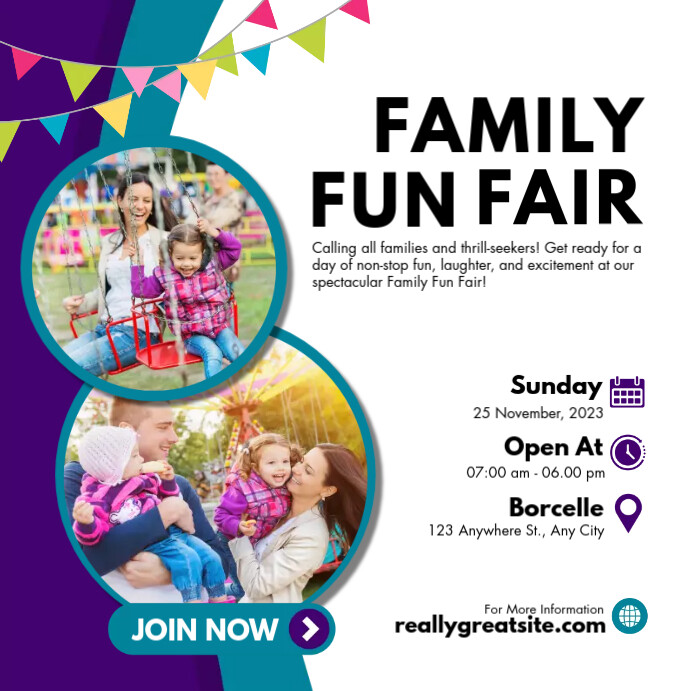 Fair Rides Flyer FAMILY FUN FAIR FLYERS Template | PosterMyWall