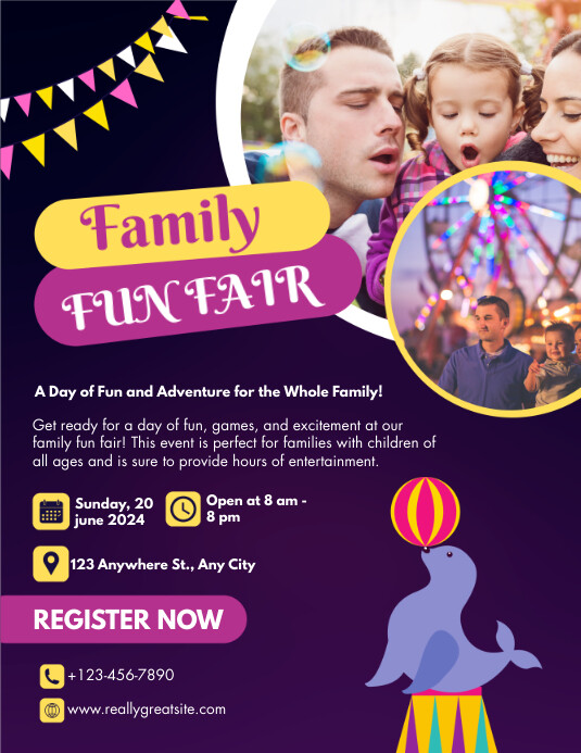 FAMILY FUN FAIR FLYERS Template | PosterMyWall