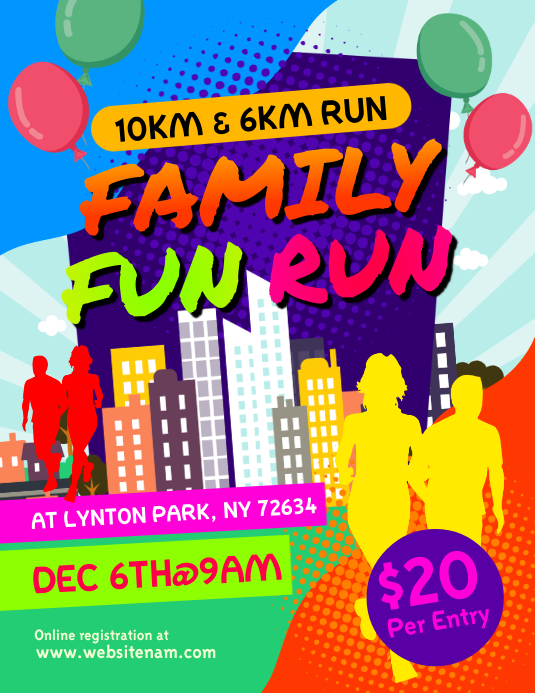 Family Fun Run Flyer Template | PosterMyWall