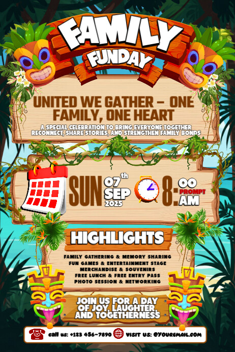 Family Funday Joy and Unity Poster template